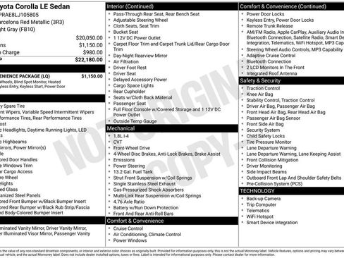 Used 2020 Toyota Corolla LE w/ LE Convenience Package image 6