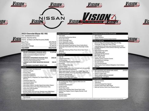 Used 2023 Chevrolet Blazer RS w/ Driver Confidence II Package image 45