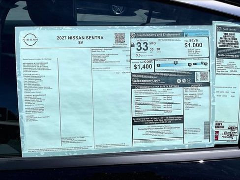New 2027 Nissan Sentra SV w/ Floor Mat Package FWD image 12