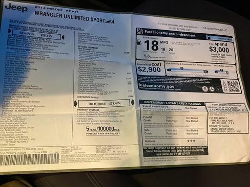 Used 2014 Jeep Wrangler Unlimited Sport w/ Quick Order Package 24S image 43