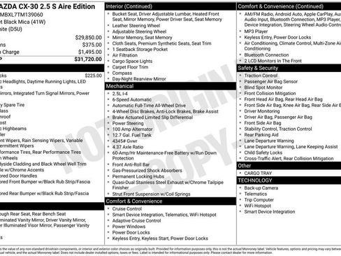 New 2026 MAZDA CX-30 Aire Edition AWD/4WD image 6