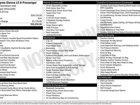 Used 2019 Toyota Sienna LE FWD image 12
