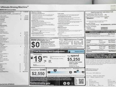 Used 2020 BMW M4 Convertible w/ Competition Package RWD image 68