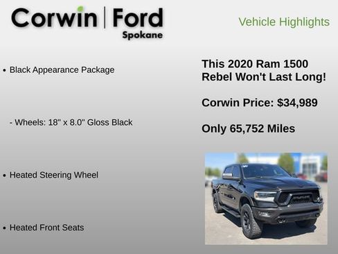 Used 2020 RAM 1500 Rebel w/ Level 1 Equipment Group AWD/4WD image 12