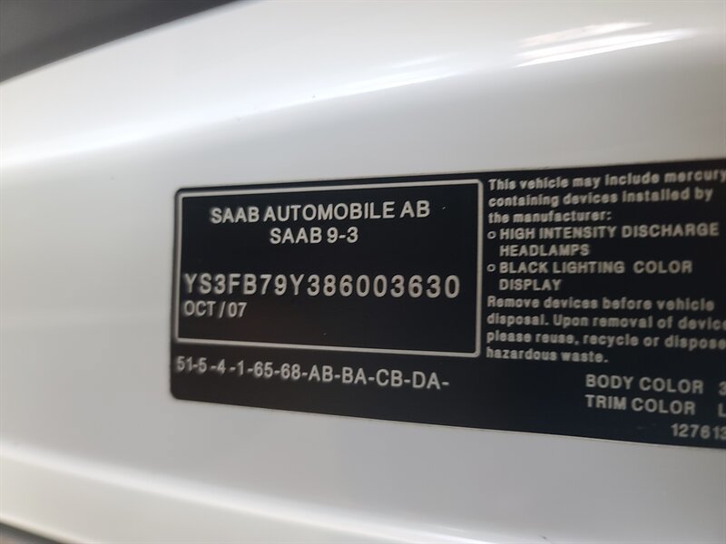 Used 2008 Saab 9-3 2.0T w/ Cold Weather Package FWD image 29