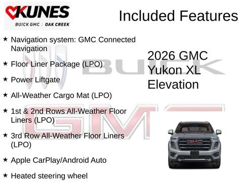 New 2026 GMC Yukon XL Elevation w/ LPO, Floor Liner Package image 2