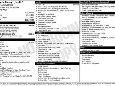 Used 2024 Toyota Camry LE w/ Audio Upgrade Package FWD image 32