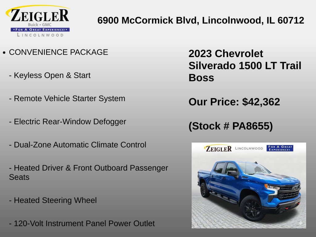 Certified 2023 Chevrolet Silverado 1500 LT Trail Boss w/ Protection Package AWD/4WD image 30