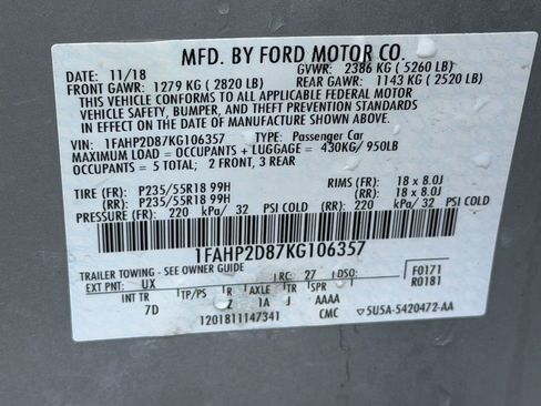 Used 2019 Ford Taurus SE FWD image 29