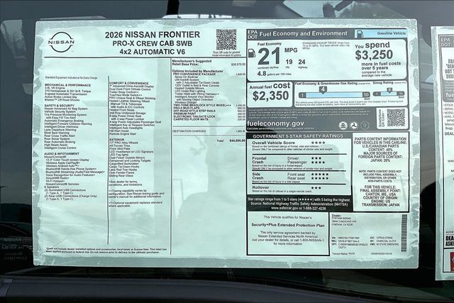 New 2026 Nissan Frontier Pro-X w/ Pro-X Convenience Package RWD image 13