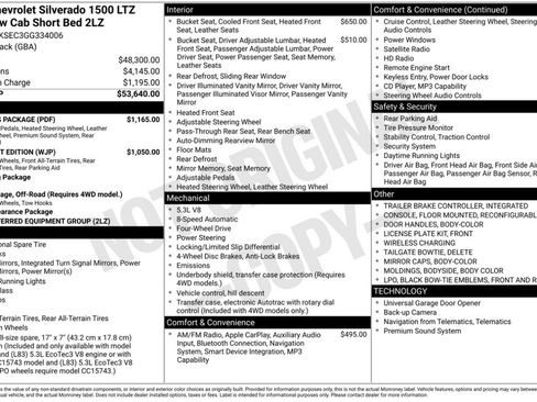 Used 2016 Chevrolet Silverado 1500 LTZ Z71 w/ LTZ Plus Package AWD/4WD image 3
