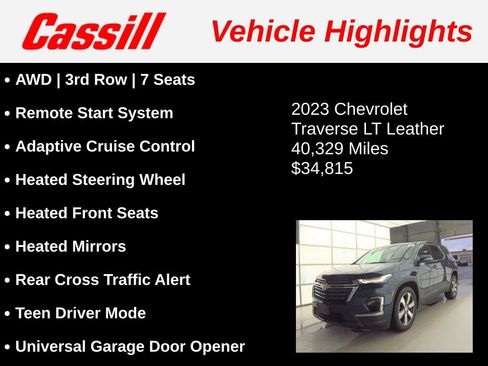 Used 2023 Chevrolet Traverse LT w/ LT Premium Package AWD/4WD image 3