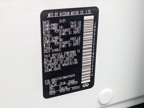 Used 2021 INFINITI QX80 Premium Select w/ Cargo Package AWD/4WD image 28