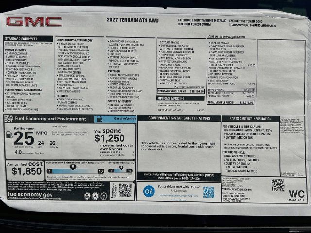 New 2027 GMC Terrain AT4 w/ Convenience Package III AWD/4WD image 21