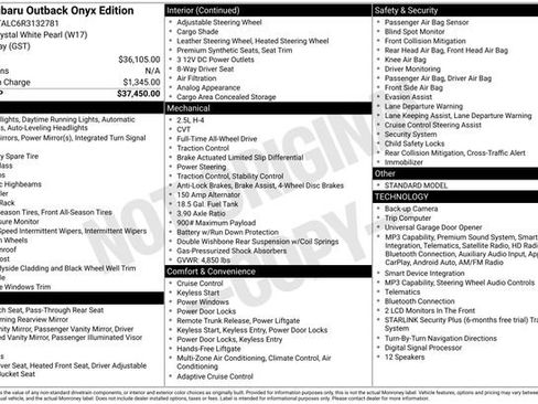 Certified 2024 Subaru Outback Onyx Edition AWD/4WD image 13