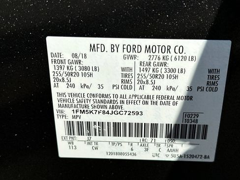 Used 2018 Ford Explorer Limited w/ Equipment Group 301A image 32