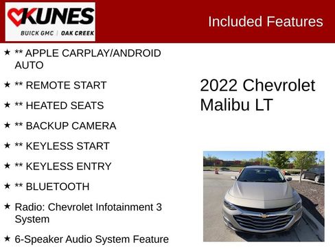 Used 2022 Chevrolet Malibu LT FWD image 2