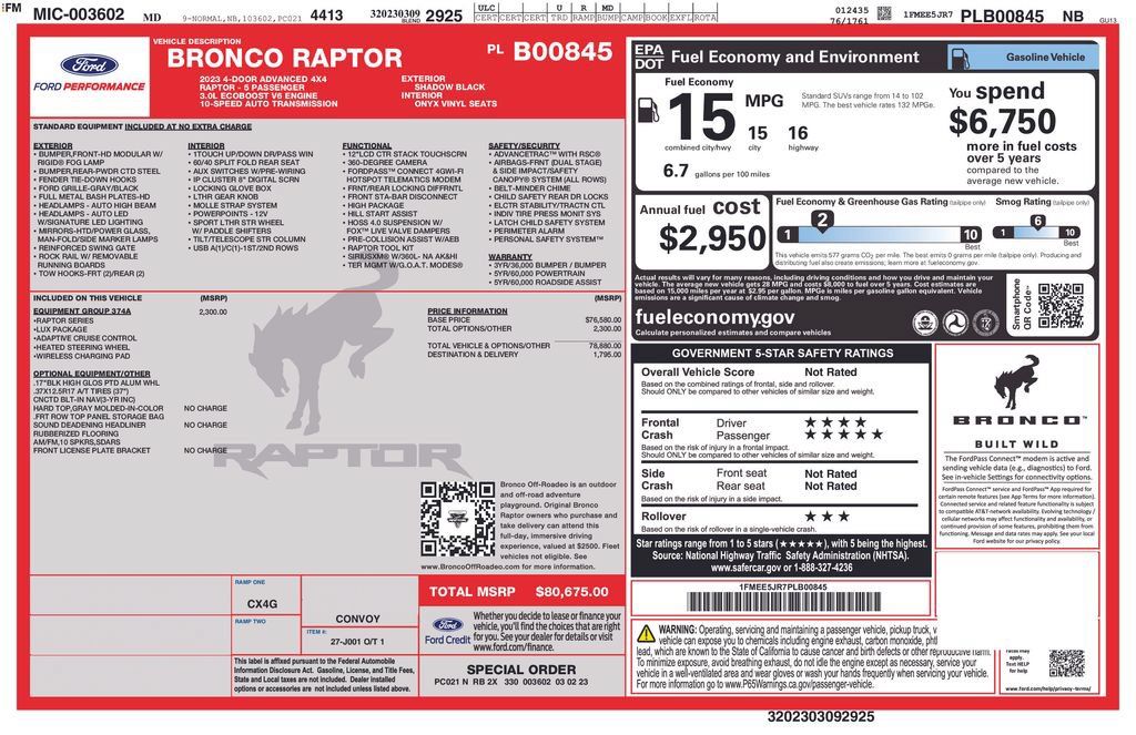 Used 2023 Ford Bronco Raptor AWD/4WD image 8