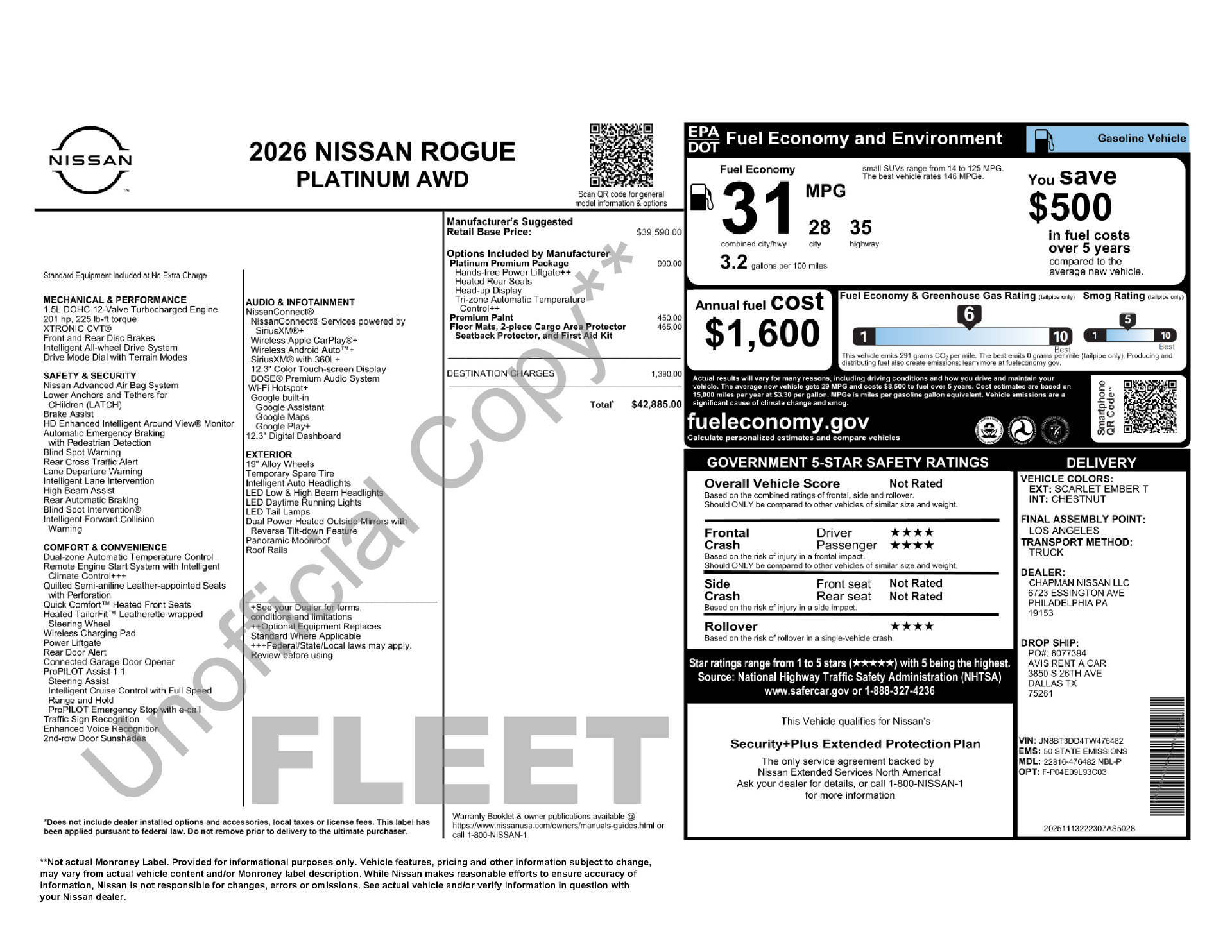 Used 2026 Nissan Rogue Platinum w/ Platinum Premium Package AWD/4WD image 32