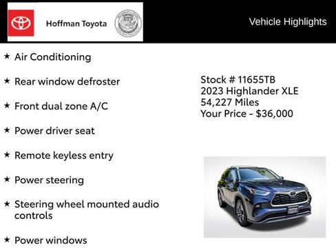 Used 2023 Toyota Highlander XLE AWD/4WD image 15