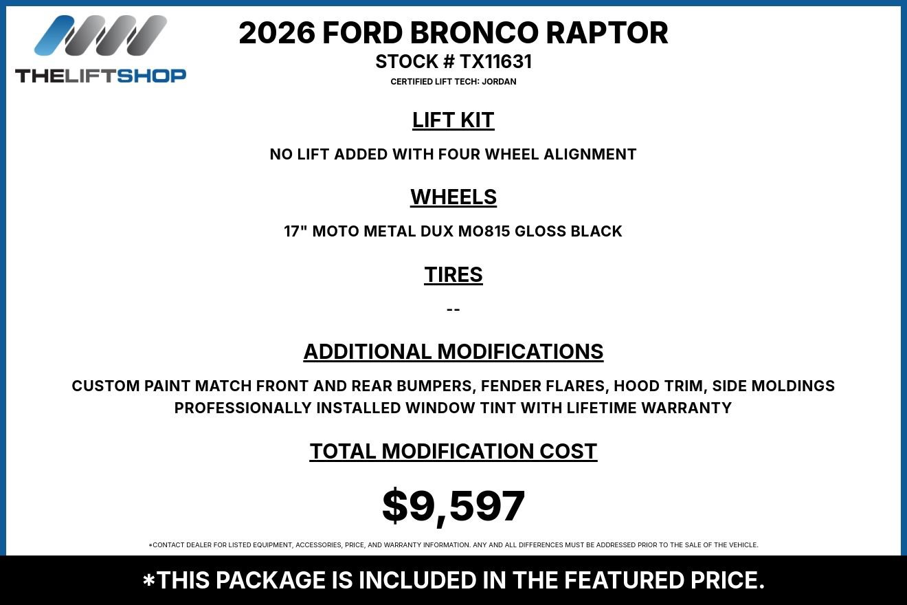 Used 2026 Ford Bronco Raptor AWD/4WD image 2