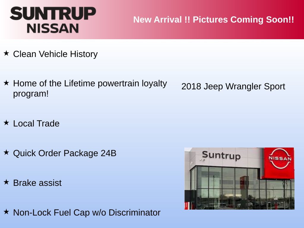 Used 2018 Jeep Wrangler Sport AWD/4WD image 3