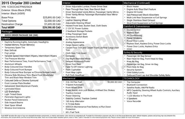 Used 2015 Chrysler 200 Limited FWD image 8