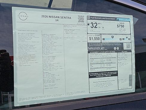 New 2026 Nissan Sentra SR w/ Floor Mat Package image 19