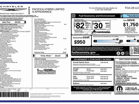 Used 2022 Chrysler Pacifica Limited w/ Uconnect Theater Family Group image 4