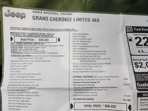 Used 2023 Jeep Grand Cherokee Limited w/ Black Appearance Package image 47