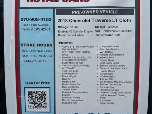 Used 2018 Chevrolet Traverse LT AWD/4WD image 32