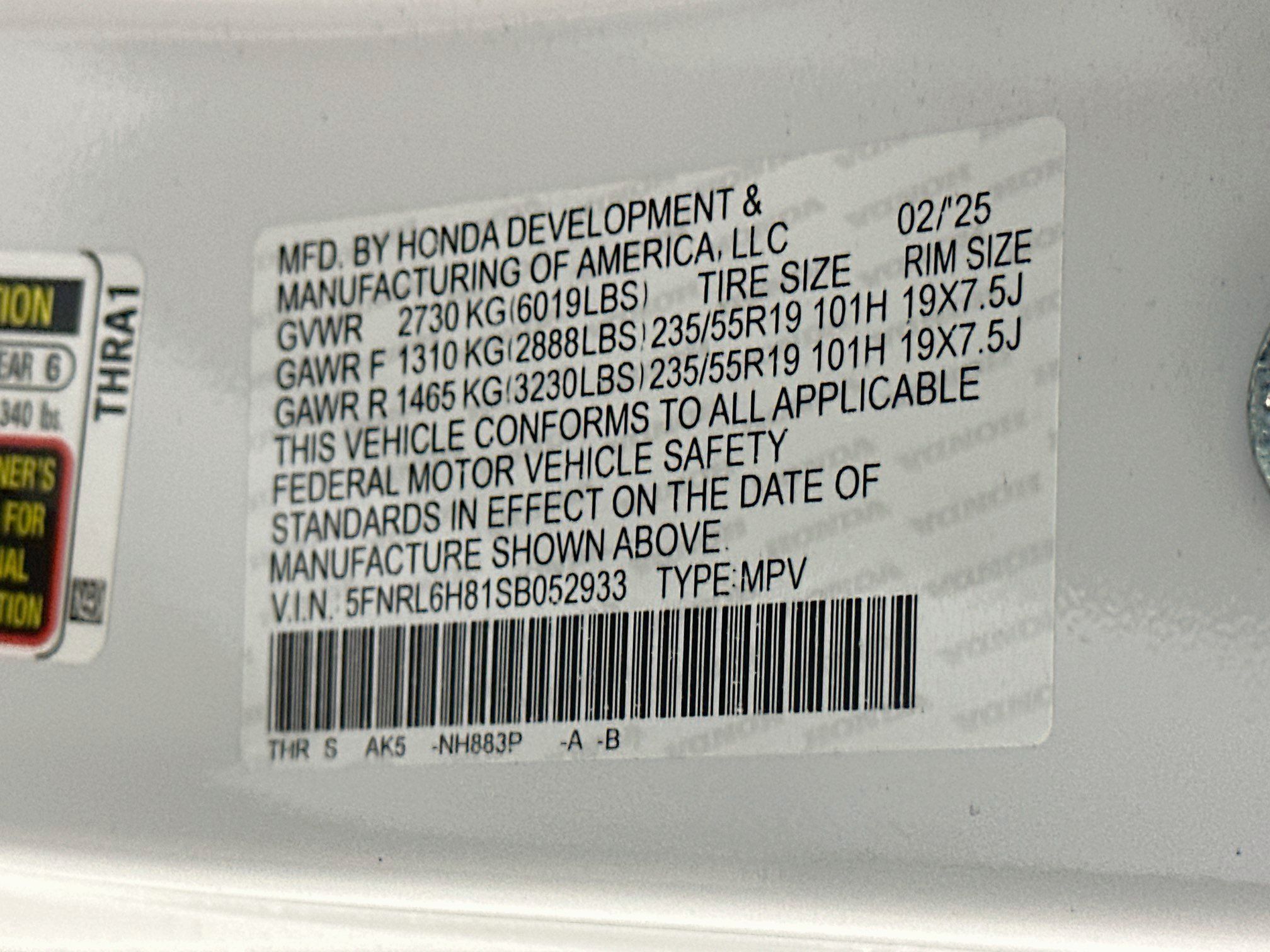 Used 2025 Honda Odyssey Touring image 12