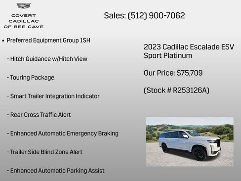 Certified 2023 Cadillac Escalade ESV Sport Platinum w/ LPO, ONYX Package AWD/4WD image 25