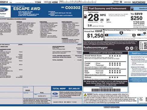 Certified 2022 Ford Escape SE w/ SE Sport Appearance Package AWD/4WD image 10