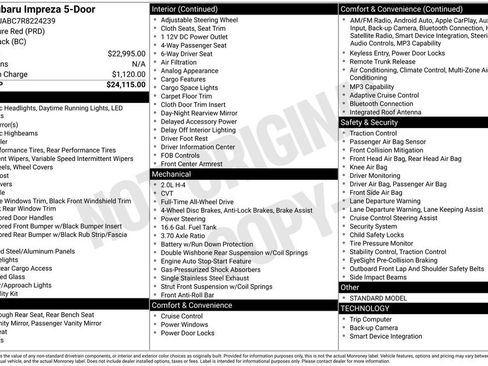 Certified 2024 Subaru Impreza 2.0i AWD/4WD image 1
