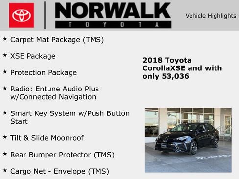 Certified 2018 Toyota Corolla XSE image 10