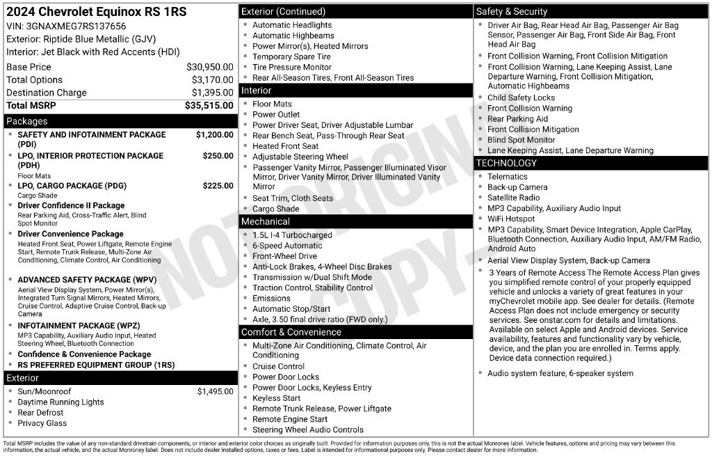Used 2024 Chevrolet Equinox RS FWD image 3