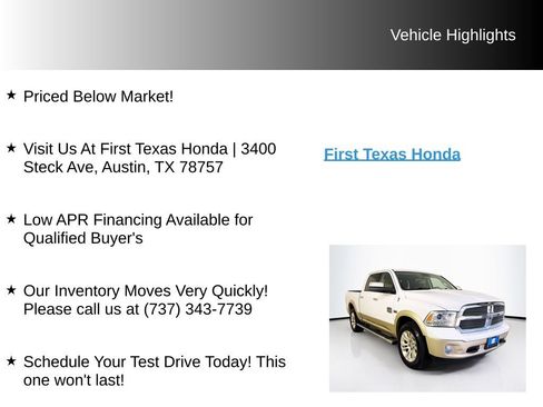 Used 2013 RAM 1500 Laramie Longhorn w/ Convenience Group RWD image 10