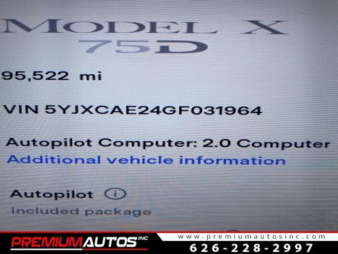 Used 2016 Tesla Model X 75D image 1