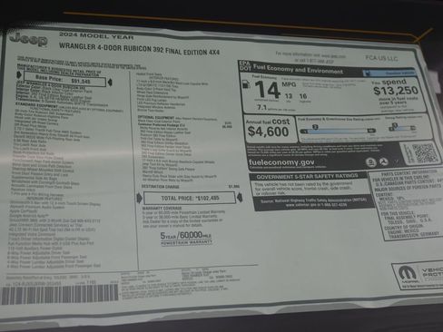 New 2024 Jeep Wrangler Unlimited Rubicon 392 image 11