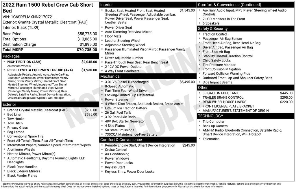 Used 2022 RAM 1500 Rebel w/ Night Edition AWD/4WD image 36