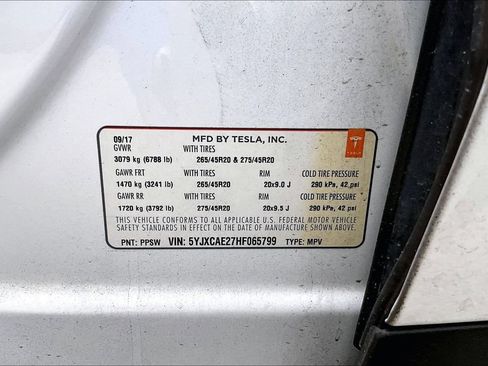 Used 2017 Tesla Model X 100D AWD/4WD image 9
