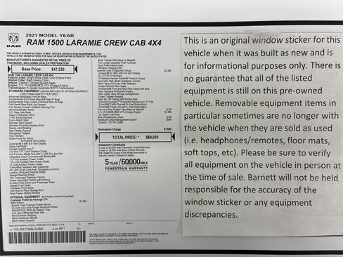 Certified 2021 RAM 1500 Laramie AWD/4WD image 2