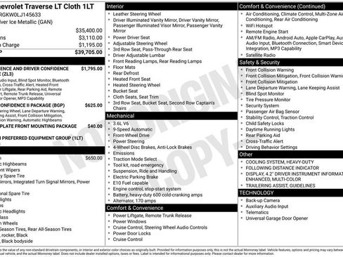 Used 2020 Chevrolet Traverse LT FWD image 8