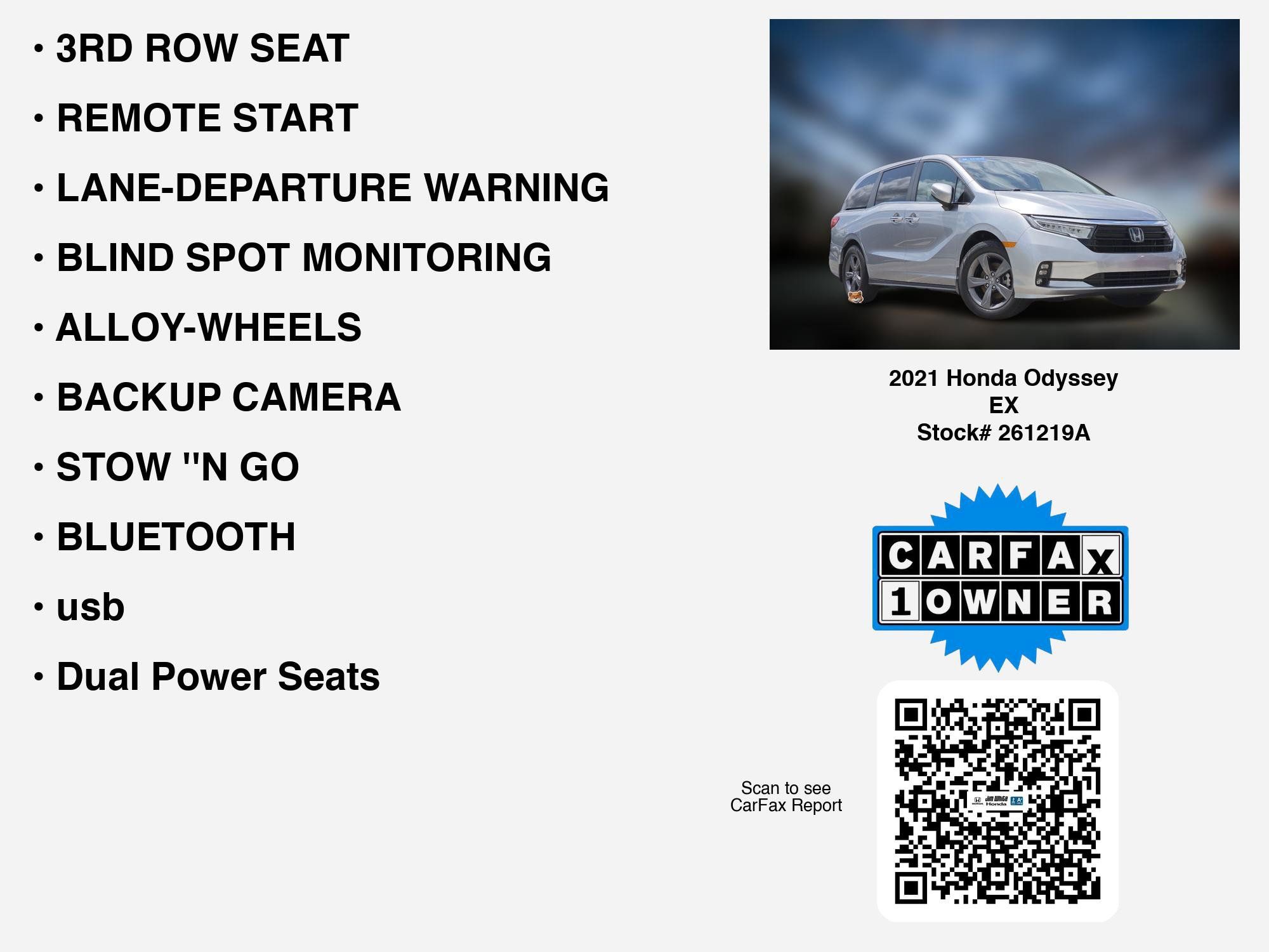 Certified 2021 Honda Odyssey EX image 32