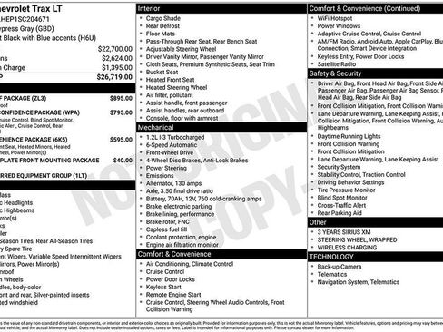 Used 2025 Chevrolet Trax LT w/ Sunroof Package FWD image 11