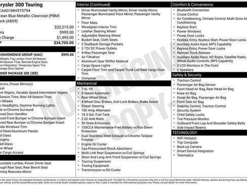Used 2021 Chrysler 300 Touring w/ Driver Convenience Group RWD image 34