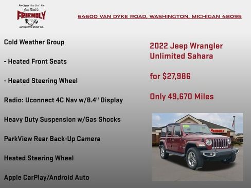 Used 2022 Jeep Wrangler Unlimited Sahara w/ Cold Weather Group image 5