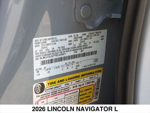 New 2026 Lincoln Navigator L Reserve w/ Jet Appearance Package AWD/4WD image 15