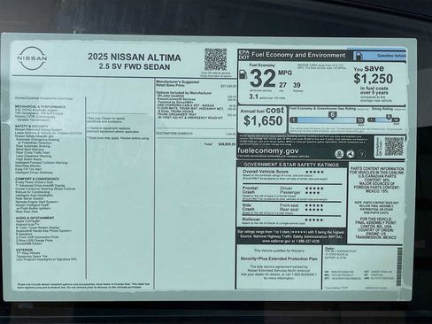 New 2025 Nissan Altima 2.5 SV image 6